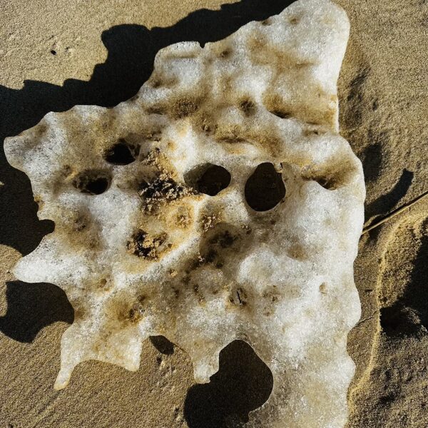 kūstošs LEDUS pludmalē